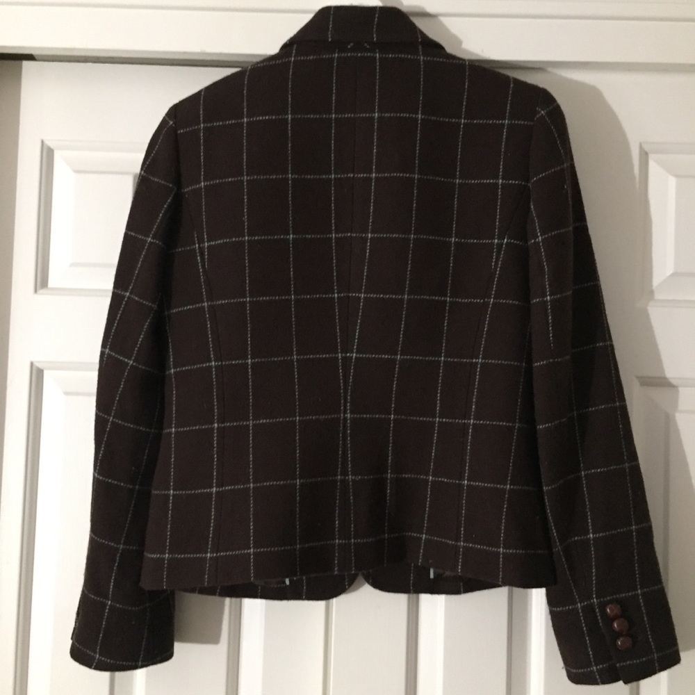 J.Crew Brown and Teal Wool Blazer Size 6 - Picture 2 of 6